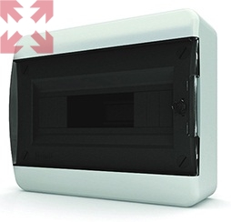 картинка Щит навесной TEKFOR 12 модулей серия В IP41, прозрачная черная дверца от магазина 100ампер