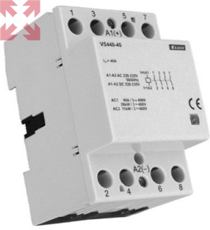 картинка VS440-22 Модульный контактор 40А, 2н.о.+2н.з. контакт, управление 24V AC/DC от магазина 100ампер
