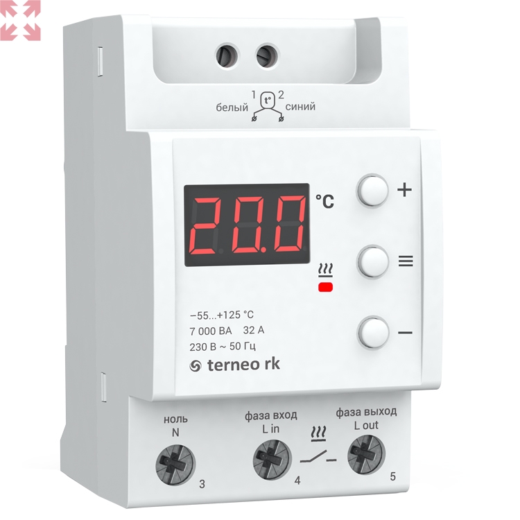 картинка Терморегулятор Terneo RK 32А (7кВт), от -55 до +125 °С от магазина 100ампер
