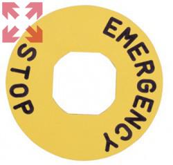 картинка Табличка BET90A алюминиевая для аварийной кнопки 90мм от магазина 100ампер