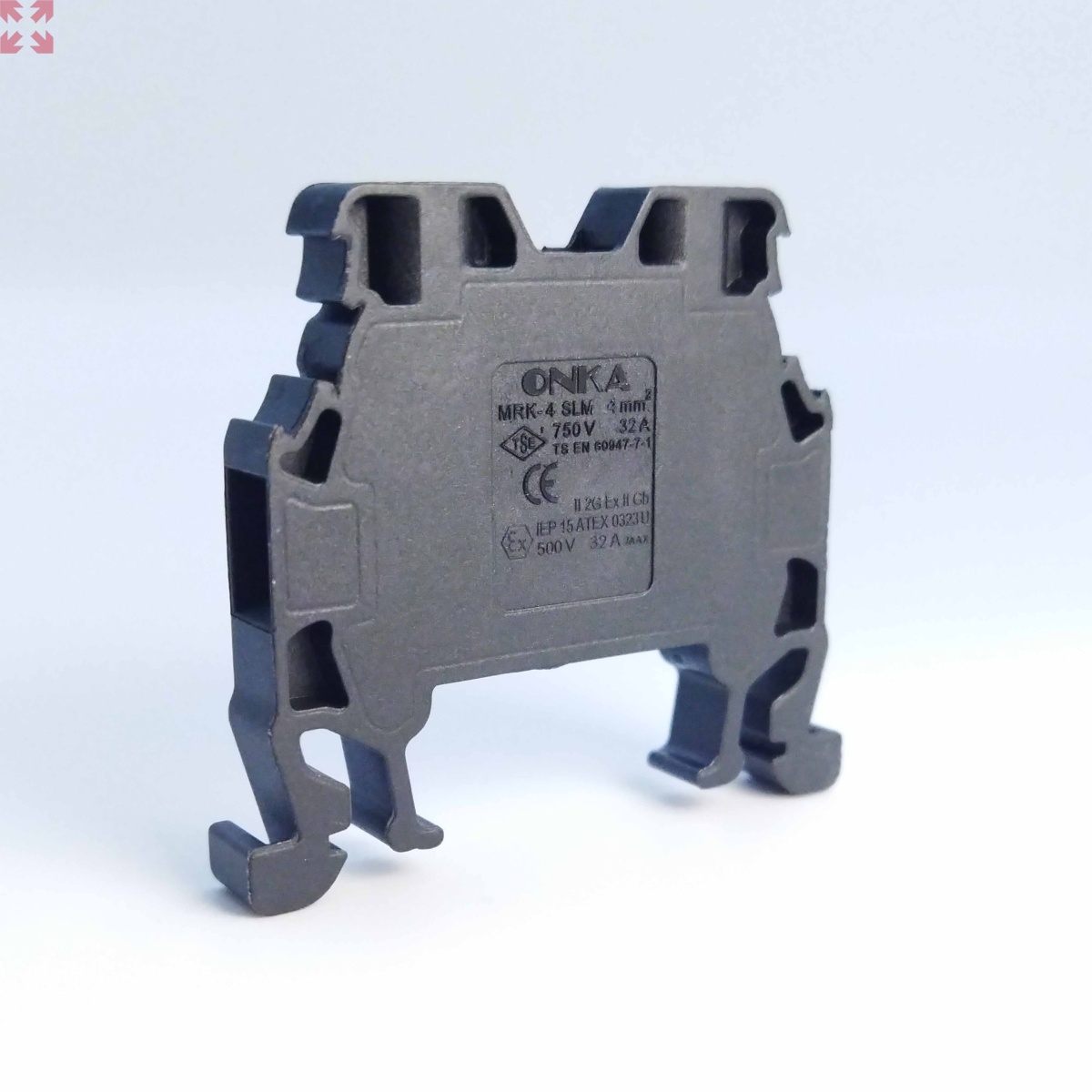 картинка Клемма винтовая MRK 2,5 на DIN-рейку 2,5мм.кв. (черный) (1014) от магазина 100ампер