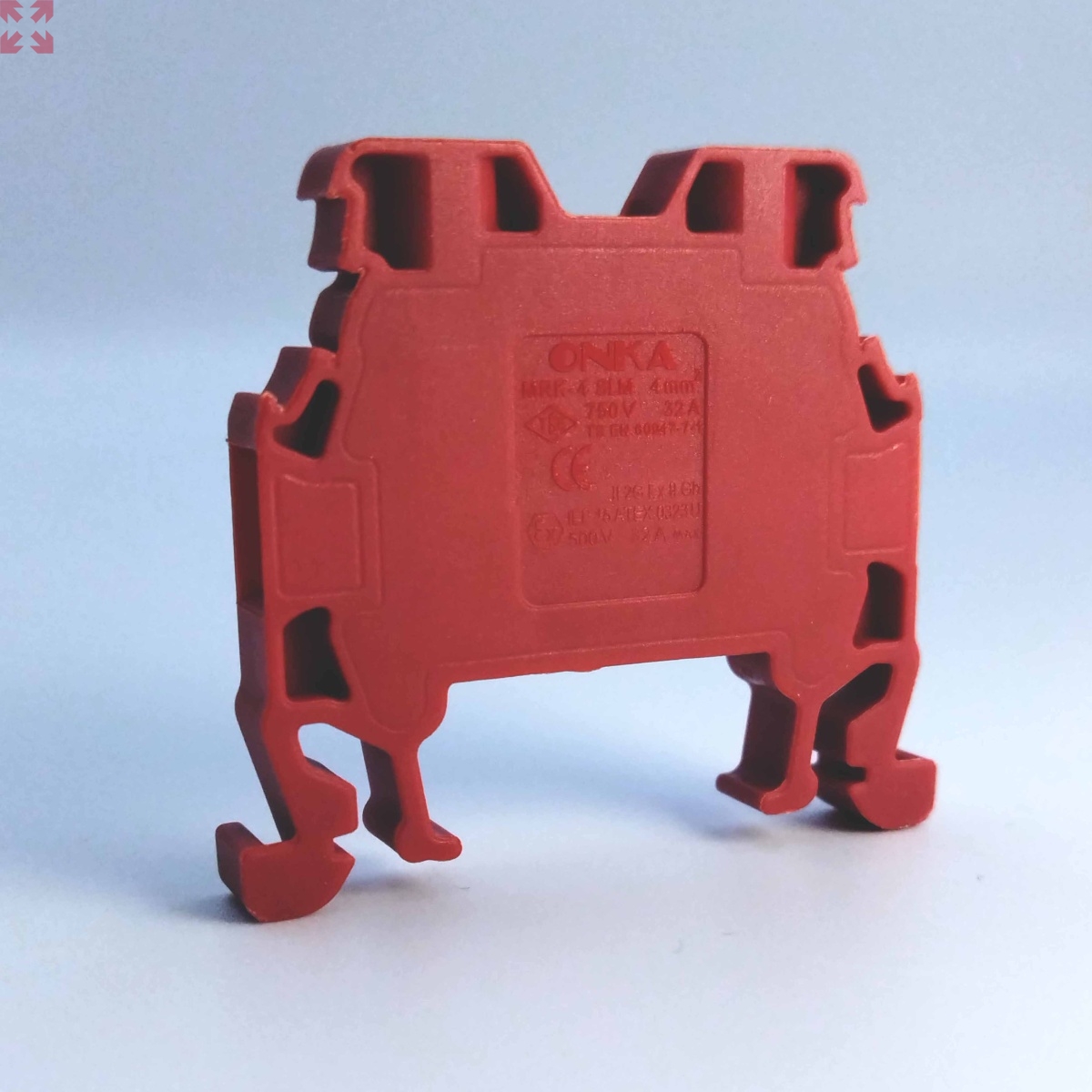 картинка Клемма винтовая MRK 2,5 на DIN-рейку 2,5мм.кв. (красный) (1017) от магазина 100ампер