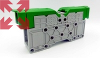 картинка Силовой клеммник, MRK 150B, на DIN-рейку 150 мм.кв., болт., (зелёный) (2429) от магазина 100ампер
