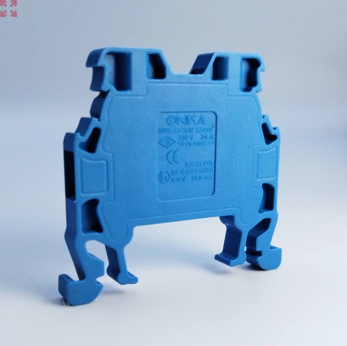 картинка Клемма проходная MRK 4 на DIN-рейку 4мм.кв. (синий) (1025) от магазина 100ампер