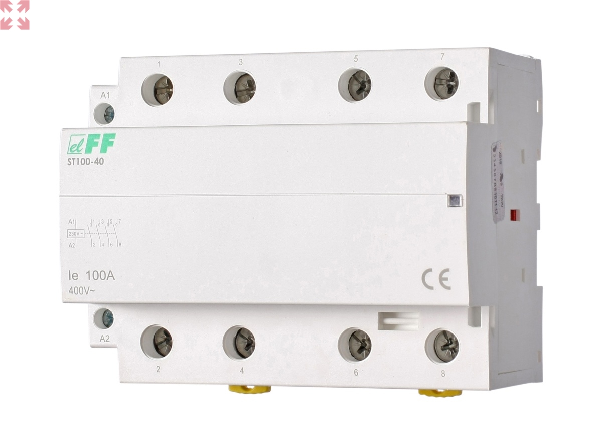 картинка Модульный контактор ST100-40, 100А, 4н.о. контакт, управление 230V АС от магазина 100ампер