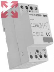 картинка VS425-22 Модульный контактор 25А, 2н.о.+2н.з. контакт, управление 230V AC от магазина 100ампер