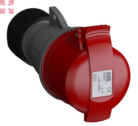 картинка ABB Easy&Safe Розетка кабельная 332EC6,32А,3P+E,IP44,6ч  от магазина 100ампер