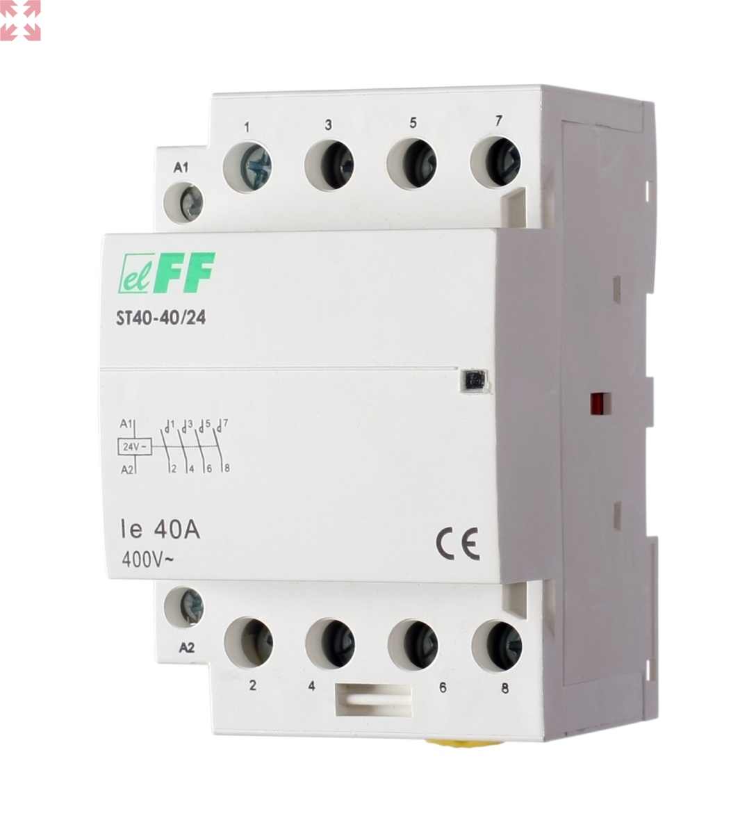 картинка Модульный контактор ST40-40/24, 40А, 4н.о. контакт, управление 24V AC от магазина 100ампер
