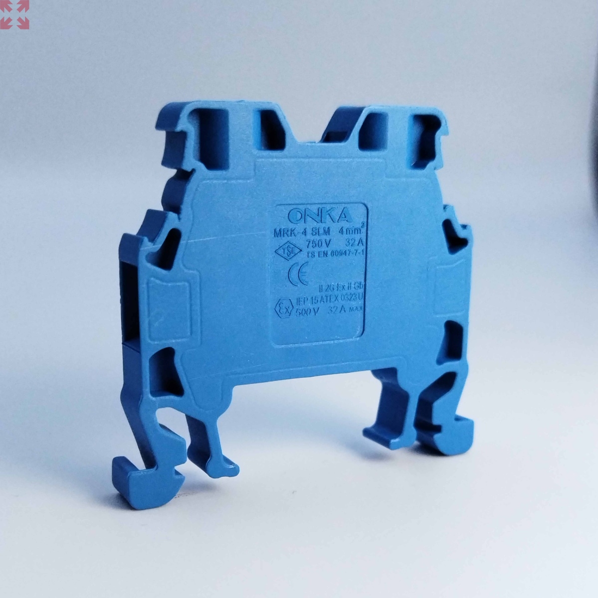 картинка Клемма винтовая MRK 2,5 на DIN-рейку 2,5мм.кв. (синий) (1015) от магазина 100ампер