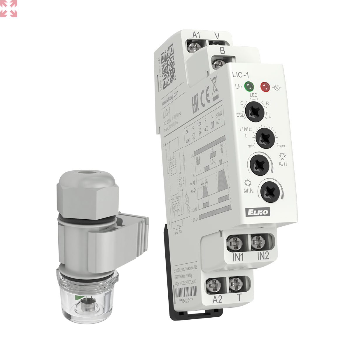 картинка Диммер LIC-1, поддерживает постоянную освещенность в помещении в Lx, с фотодатчиком SKS от магазина 100ампер