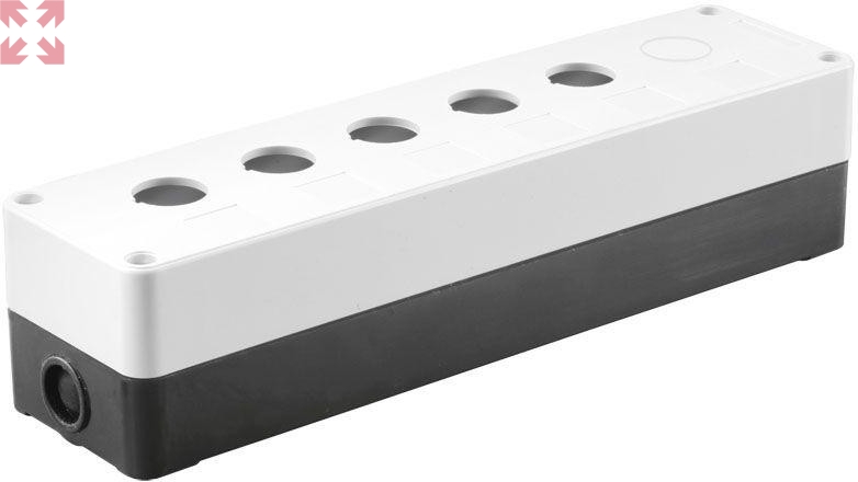 картинка Plastim, Корпус для кнопок 5 место. PB-BK05G (Серый - Черный) от магазина 100ампер