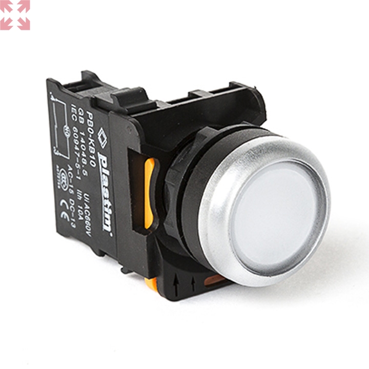 картинка Plastim, Кнопка управления, без подсветки, 1NO (Белый), PB0-AA11 от магазина 100ампер