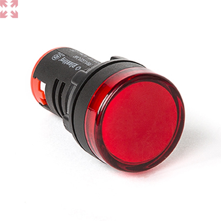 картинка Plastim, Светодиодная сигнальная лампа, влагозащищенная, 230VAC, Красная, PB0-LS22-220 R от магазина 100ампер