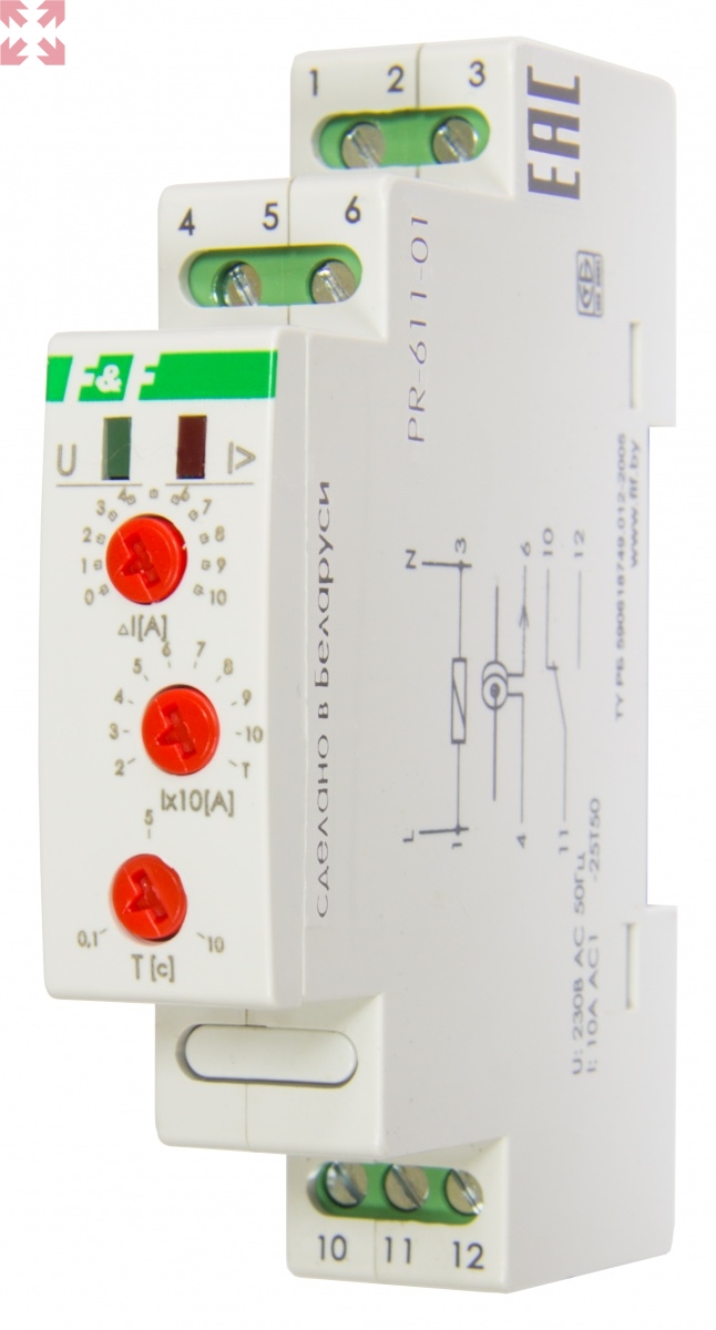 картинка Реле тока для систем автоматики PR-611-04 (20-110 А) от магазина 100ампер