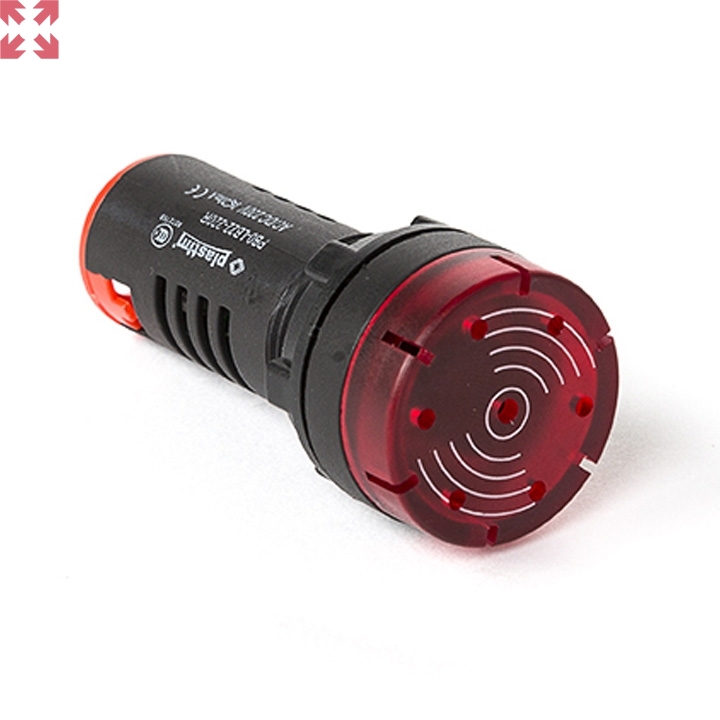 картинка Plastim, Сигнализатор звуковой, индикация AC/DC 24 B., PB0-LB22-24 R (Красный) от магазина 100ампер