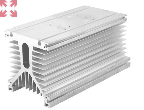 картинка Радиатор PTP039 для однофазных твердотельных реле серий BDH, SBDH и трехфазных HT, Ga от магазина 100ампер