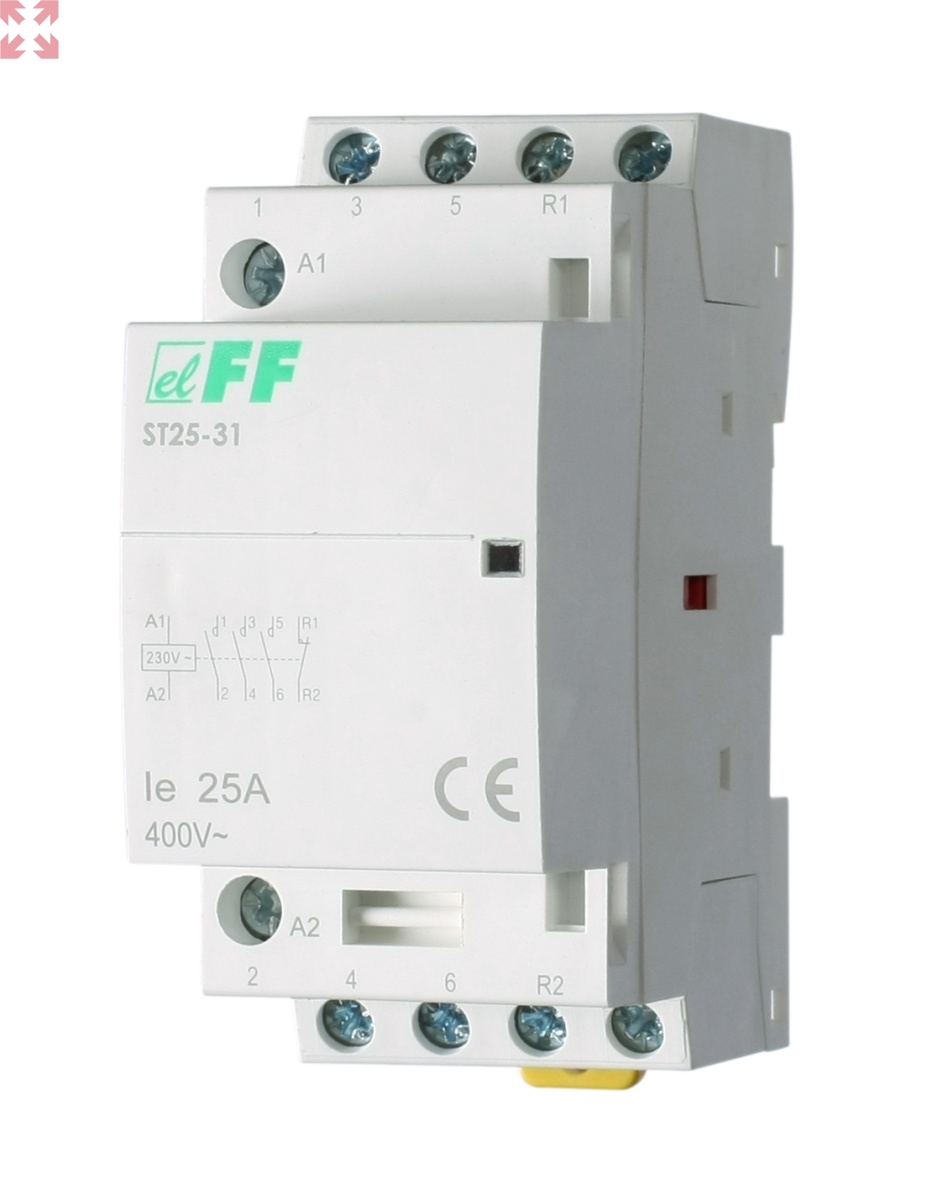 картинка Модульный контактор ST25-31 25А, 3н.о.+1н.з. контакт, управление 230V AC от магазина 100ампер