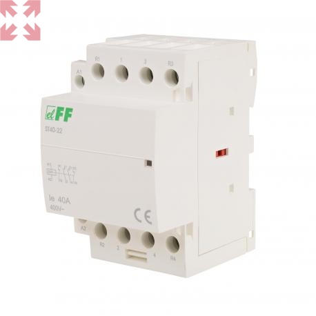 картинка Модульный контактор ST25-04, 25А, 4н.з. контакт, управление 230V AC от магазина 100ампер