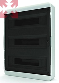 картинка Щит навесной TEKFOR 54 модуля серия В IP41, прозрачная черная дверца от магазина 100ампер