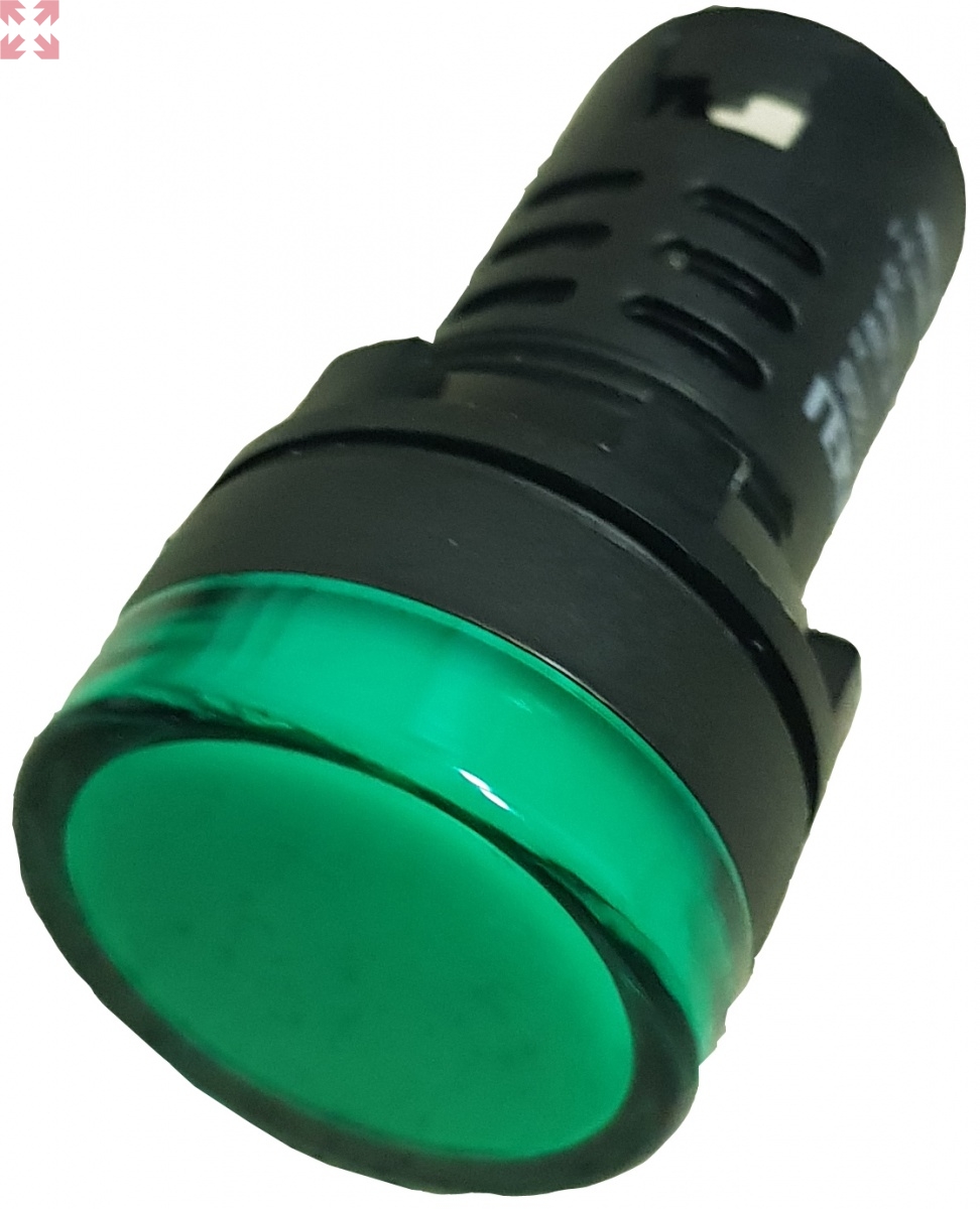 картинка Сигнальная лампа AD16-22DS (LED), d22, 230V AC, зеленый от магазина 100ампер