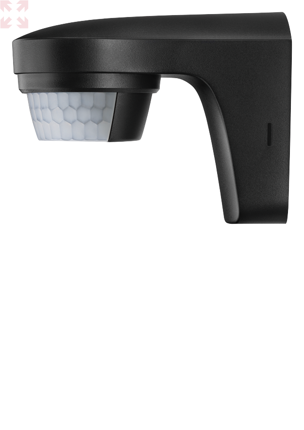 картинка Датчик движения theLuxa S180 BK, настенный монтаж (черный), IP55, радиус 180° от магазина 100ампер