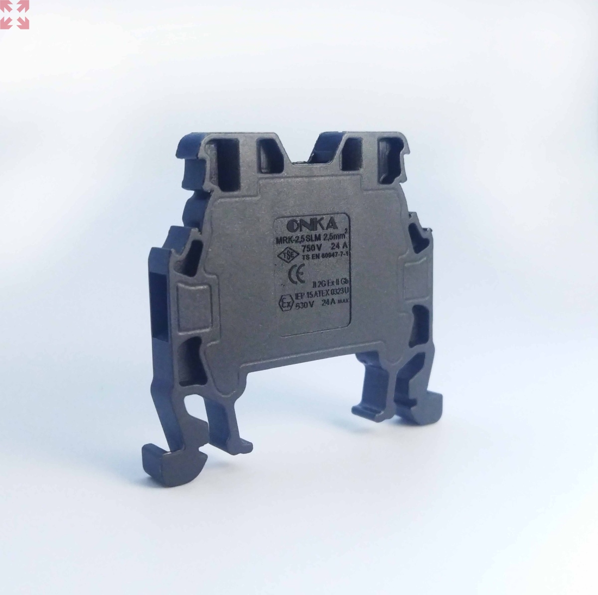 картинка Клемма винтовая MRK 1,5 на DIN-рейку 1,5мм.кв. (черный) (1004) от магазина 100ампер