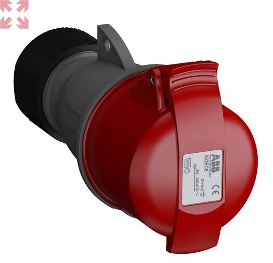 картинка ABB Easy&Safe Розетка кабельная 432EC6,32А,3P+N+E,IP44,6ч  от магазина 100ампер