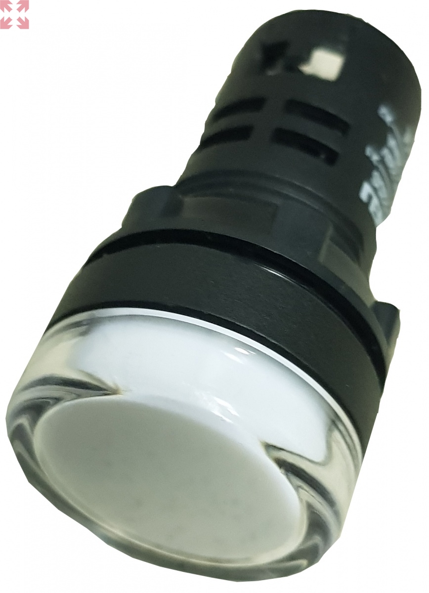 картинка Сигнальная лампа AD16-22DS (LED), d22, 230V AC, белый от магазина 100ампер