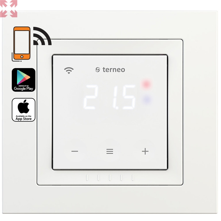 картинка Терморегулятор для теплого пола Terneo SX с управлением по Wi-Fi, белый от магазина 100ампер