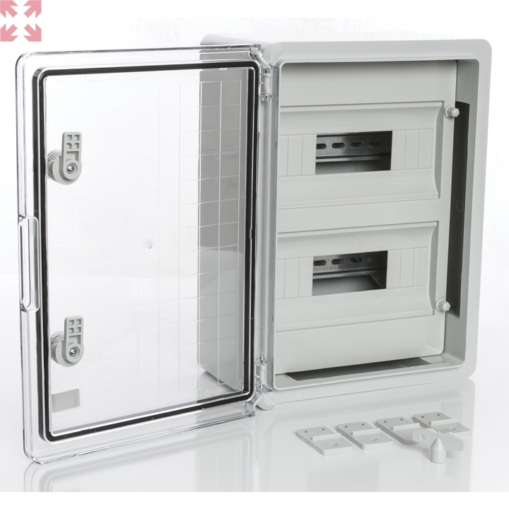 картинка Модульный пластиковый шкаф, IP65, УХЛ1., 300х400х170 на 24 модулей (12х2) Прз. Двр. от магазина 100ампер